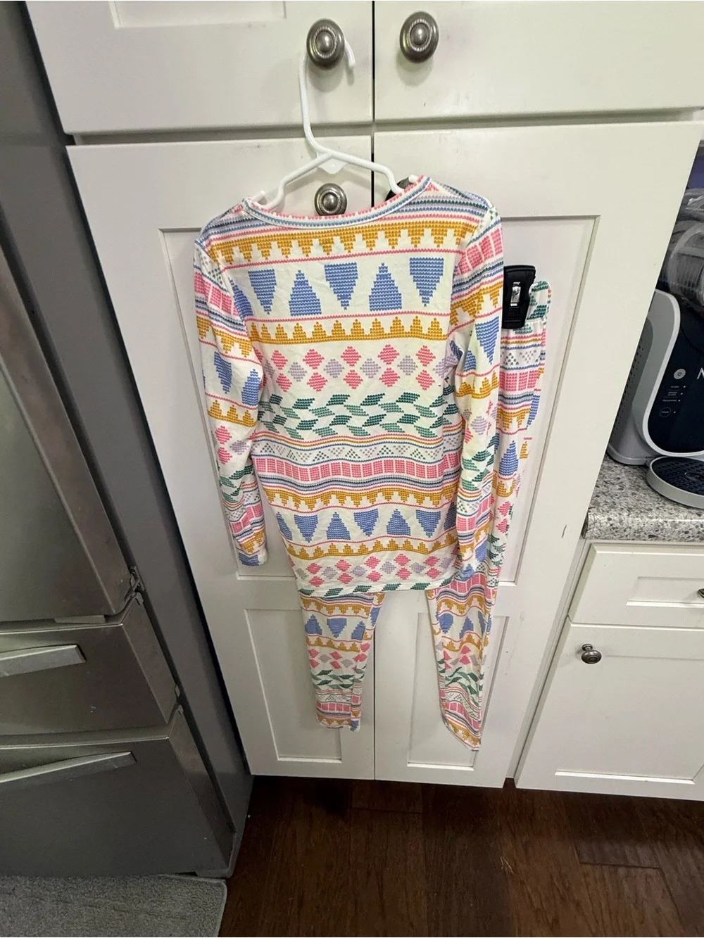 Girls' Long Sleeve Fair Isle Cotton Pajama Set - Multicolor